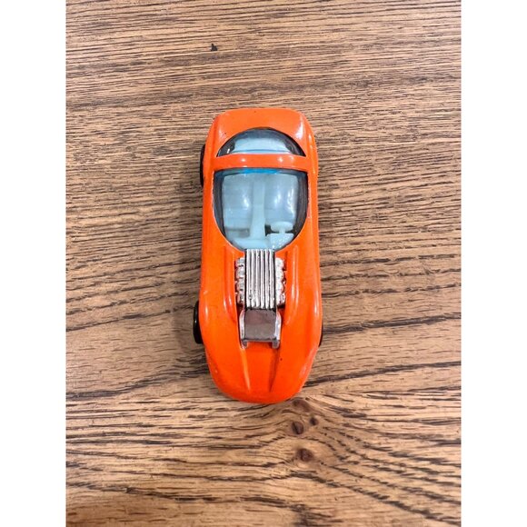 Vintage Hot Wheels Mega Graphics Orange Die-Cast Car Chrome Engine Clear Windows - Picture 3 of 4